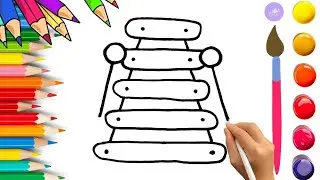 How To Draw cute Xylophone Drawing, Painting & Coloring For Kids and Toddlers_🌈🎨