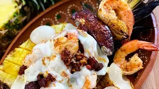 Cómo hacer una Pińa rellena de camarónes
