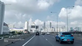 DRIVING BANGKOK THAILAND 4K - AIRPORT TO CITY ON SIRAT EXPRESSWAY TOLL ROAD AMBIENT DRIVE TV