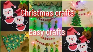 Easy way to make Christmas crafts//paper crafts/santa claus making/christmas tree making/easy crafts