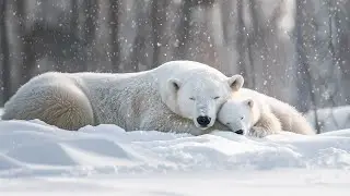 Winter Wildlife❄️ Snowy Forest & Winter Sky with Piano Music for Stress Relief & Healing Therapy 🎶