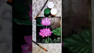 🪷Lotus  flower making on cardboard 🪷 Lotus diy #shorts #art #floraart #flowerflow