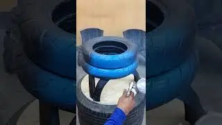 How to Make Cute Tiny Old Tire Chairs for Kids  #diy #recycledart #craft #oldtirerecycling #tires