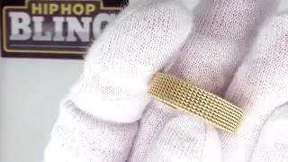 Mesh Band Gold Ring Stainless Steel | Eternity Band Ring CSR6120G