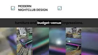 Tempered Glass Custom LED Nightclub Table with Stainless Steel Frame