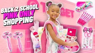 BACK TO SCHOOL PINK ONLY SHOPPING CHALLENGE | SCHOOL SUPPLIES SHOPPING 2021 | The Winning Fam