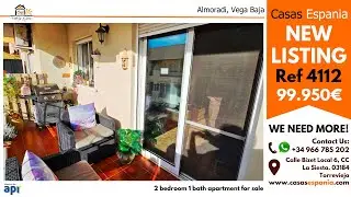 2 bedroom, 1 bath apartment for sale in Almoradi for sale. Ref.4112 99.950&euro;