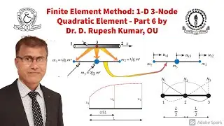 FEM9|Finite Element Method|Higher Order 1D 3Noded Quadratic Element| Shape Function|Stiffness Matrix