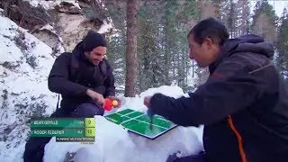 Roger Federer vs Bear Grylls in Ping-Pong!