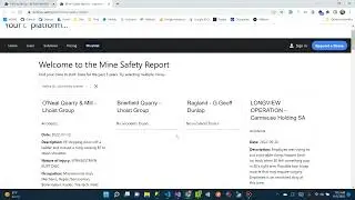 Mine Safety Reporting powered by open government data