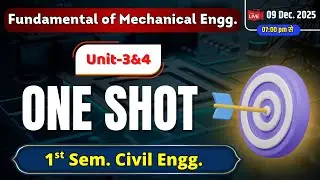 One SHOT || Fundamental of Mechanical Engg. [ Unit-3&4 ] ||  Polytechnic 1st Semester Civil