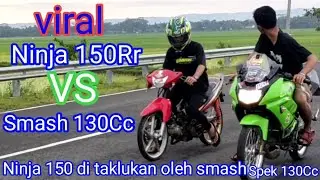 Ninja 150rr di tantang balap drag smash 130cc ft Aldi Kribo