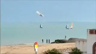 Powerkiting from a rock at sea