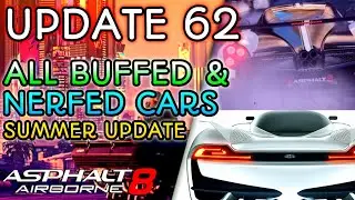 All *BUFF & NERF* CARS INFO, ASPHALT8 Update 62 | The Kings are Back🔥