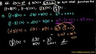Operations of Real Valued Functions