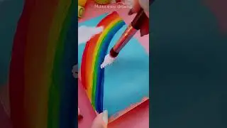 Rainbow Sky Painting #shorts #art #painting #youtubeshorts