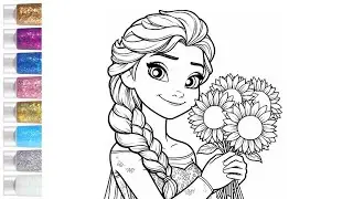 How To Draw Elsa Frozen, Painting And Coloring For Kids And Toddlers | Let's Draw