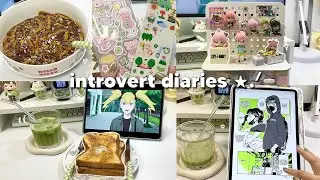 introvert diaries 💌 | homebody weekend | cozy desk vlog | anime, food & journaling 📓🍵