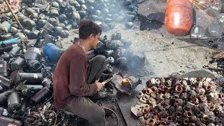 Incredible Process of Old AC Compressor Recycling & Making Copper Wire in Factor