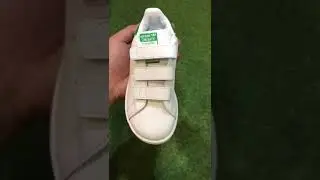 ADIDAS STAN SMITH KIDS VELCRO WHITE / GREEN BNWB