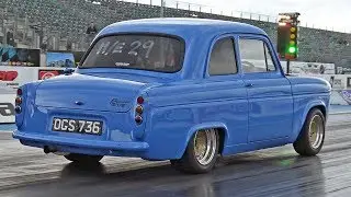 Vauxhall C20XE Powered Ford 100e at Santa Pod Raceway