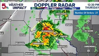 LIVE RADAR: Severe thunderstorm warning in Missouri, Illinois counties
