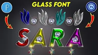 How to make glass font New style || Multi colour glass font in pixelLeb and ps touch