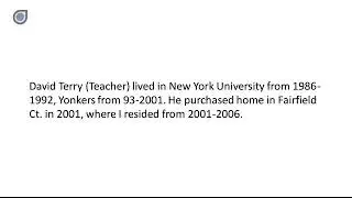 David Terry (Port Chester Teacher) - From White Plains, New York