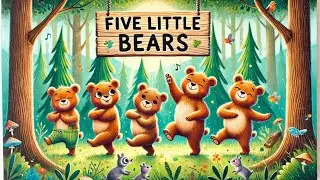 🐻🎶 Five Little Bears Song | Fun Nursery Rhyme for Kids | Jellyjump