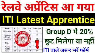 Railway New Apprentice 2022 🥳🥳 | Railway Latest Apprentice | ITI Latest Apprentice | PLW Apprentice
