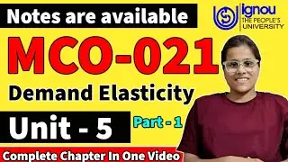 MCO-021 Unit-5 (Part-1) Demand Elasticity in Hindi And Easy. MCO21 Unit 5 Elasticity of Demand IGNOU