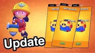 FREE MEGA BRAWL BOX! - Gemming Newest Brawler Jacky + Gameplay! - March Update In Brawl Stars