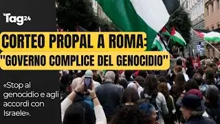 Manifestazione proPal a Roma: striscione 