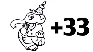 Beautiful Ganesh Drawing From 33 Number | Ganpati Drawing Easy Trick with 33