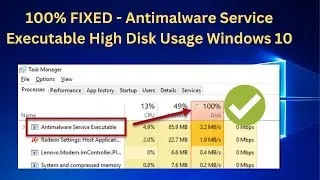 ✅100% FIXED - Antimalware Service Executable High Disk Usage Windows 10 2023