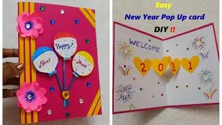 DIY Handmade New Year Pop Up Card 2021 !! Card Making Ideas ~ Steps / Easy Tutorial