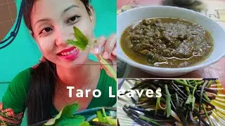 TARO leaves with Dry fish recipe (Arbi ke patte ki sabji) || Bodo Tribe