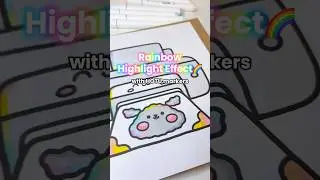 Rainbow highlight effect using HOTU markers🌈 #coloringtutorial #colortok #adultcoloring