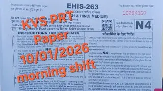 KVS PRT paper morning shift 10/01/2026 full question paper by Navneet Kumar 