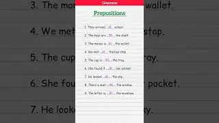 Preposition - At, On, In