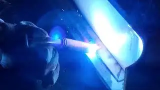 Welding GFRP panel to steel frame MAG