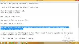 How to flash Qmobile x30 with Spflash tool