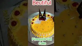 Beutiful 🍍 Pineapple Gel Cake design | बनाए Simple पाइनएप्पल जेल केक बेकरी जैसे सजाइए #shorts