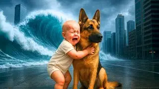 Hero Dog Saves Baby from Giant Tsunami Waves | Heartwarming Rescue Short Movie