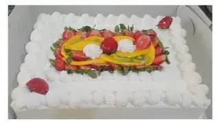 افضل طريقه علشان تضاعفى كميه الكريم شانتيه 👌تورته مقاس 30*40بتزين جديد 💕💕