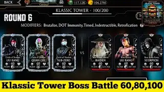 Klassic Fatal Tower Bosses Battle 100 & 60,80 Fight + Reward | MK Mobile