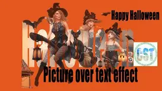Halloween three witches picture over text effect Photoshop 2020