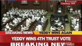 Karnataka: Yeddy govt wins trust vote again