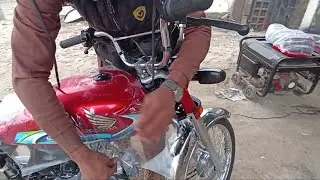 How To Lamination|Bike Fuel Tank with white Wrapping|Cd70 Tanki Tapay Lamination