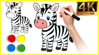 🦓 Zebra Drawing for Kids | ✏️ Easy Step-by-Step Tutorial 🎨✍️